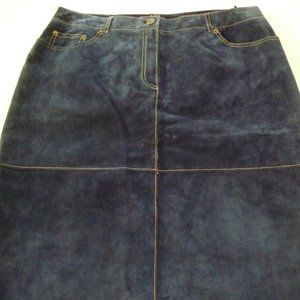 ISAAC MIZRAHI INDIGO BLUE BOHEMIAN KNEE LENGTH SKIRT SIZE 14 NEW NO TAG